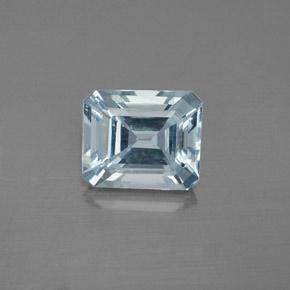 Acquamarina naturale blu da 2,00 ct, taglio smeraldo, VS