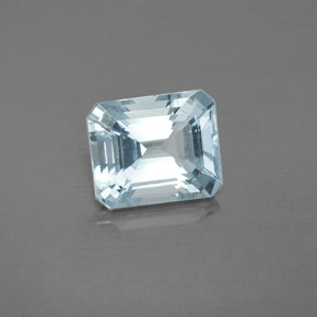 Acquamarina naturale blu da 2,00 ct, taglio smeraldo, VS
