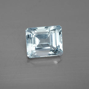 Acquamarina naturale blu da 2,99 ct, taglio smeraldo, VS