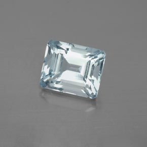 Acquamarina naturale blu da 2,99 ct, taglio smeraldo, VS