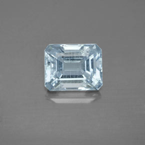 Acquamarina naturale blu da 2,46 ct, taglio smeraldo, SI
