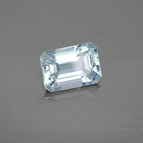 Acquamarina naturale blu da 2,01 ct, taglio smeraldo, VS