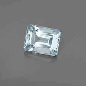 Acquamarina naturale blu da 2,25 ct, taglio smeraldo, VVS-VS