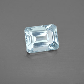 Acquamarina naturale blu da 2,25 ct, taglio smeraldo, VVS-VS
