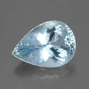 Acquamarina naturale blu da 3,68 ct, taglio a pera, VVS