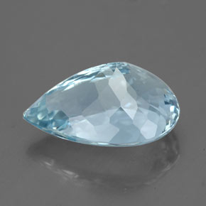 Acquamarina naturale blu da 3,68 ct, taglio a pera, VVS
