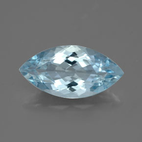 Acquamarina naturale blu da 3,40 ct, marchesa, VVS