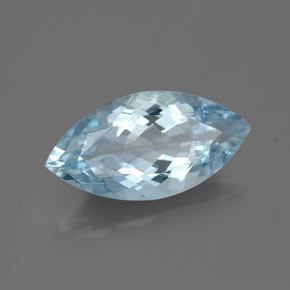 Acquamarina naturale blu da 3,40 ct, marchesa, VVS