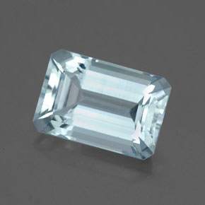 Acquamarina naturale blu da 3,20 ct, taglio smeraldo, VS
