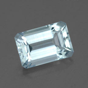 Acquamarina naturale blu da 3,20 ct, taglio smeraldo, VS
