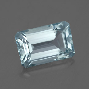 Acquamarina naturale blu da 3,19 ct, taglio smeraldo, VVS-VS