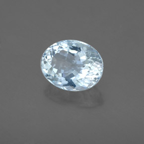 Acquamarina naturale blu da 1,66 ct, taglio ovale, VS