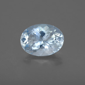Acquamarina naturale blu da 1,74 ct, taglio ovale, VS