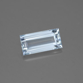 Acquamarina naturale blu da 1,60 ct, baguette, VVS