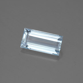 Acquamarina naturale blu da 1,60 ct, baguette, VVS