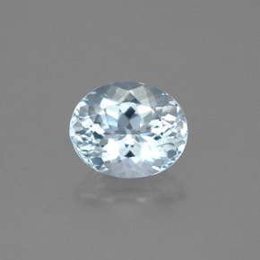 Acquamarina naturale blu da 1,41 ct, taglio ovale, VS