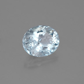 Acquamarina naturale blu da 1,41 ct, taglio ovale, VS