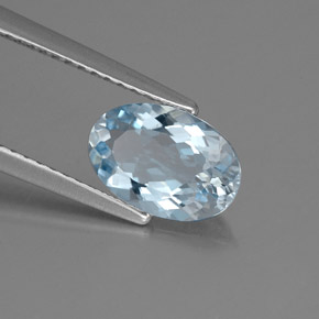 Acquamarina naturale blu da 1,23 ct, taglio ovale, VS