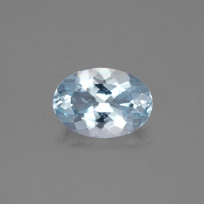 Acquamarina naturale blu da 1,16 ct, taglio ovale, VS