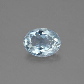 Acquamarina naturale blu da 1,18 ct, taglio ovale, VS