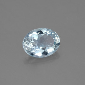 Acquamarina naturale blu da 1,18 ct, taglio ovale, VS
