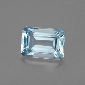Acquamarina naturale blu da 1,90 ct, taglio smeraldo, VVS-VS