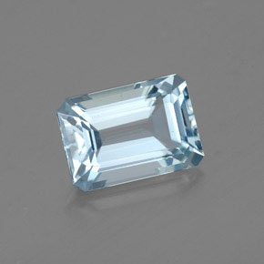 Acquamarina naturale blu da 1,90 ct, taglio smeraldo, VVS-VS