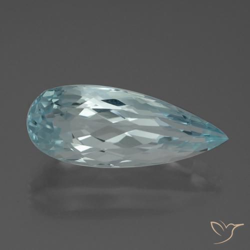 7.27ct Naturale Teal-blu Acquamarina, Forma a pera, VVS