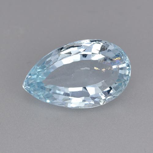 Acquamarina naturale blu da 3,62 ct, taglio a pera, SI