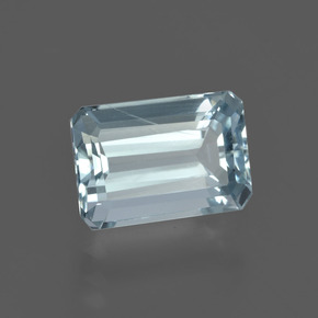 Acquamarina naturale blu da 1,92 ct, taglio smeraldo, VS