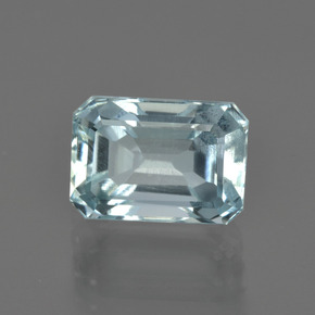 Acquamarina naturale blu da 2,07 ct, taglio smeraldo, VS