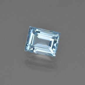 Acquamarina naturale blu da 1,34 ct, baguette, VVS