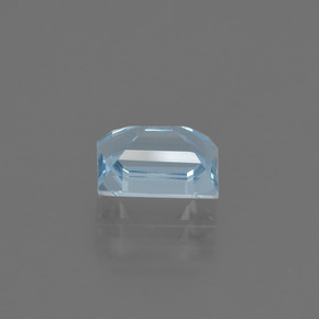 Acquamarina naturale blu da 1,34 ct, baguette, VVS