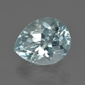 Acquamarina Celeste naturale da 7.46 ct, Forma a pera, VVS