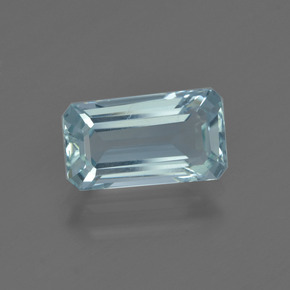 Acquamarina Celeste naturale da 1.66 ct, Taglio smeraldo, VS