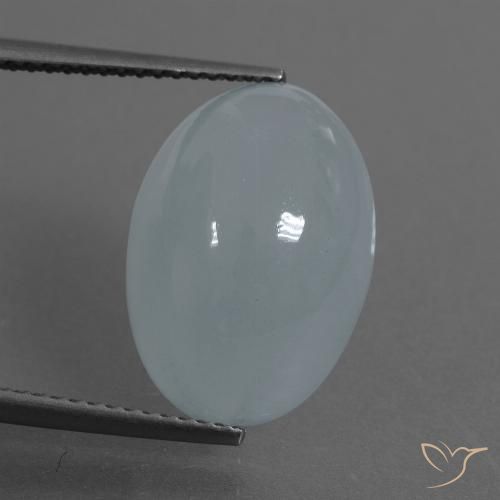 Acquamarina naturale blu da 9,63 ct, taglio ovale, traslucido