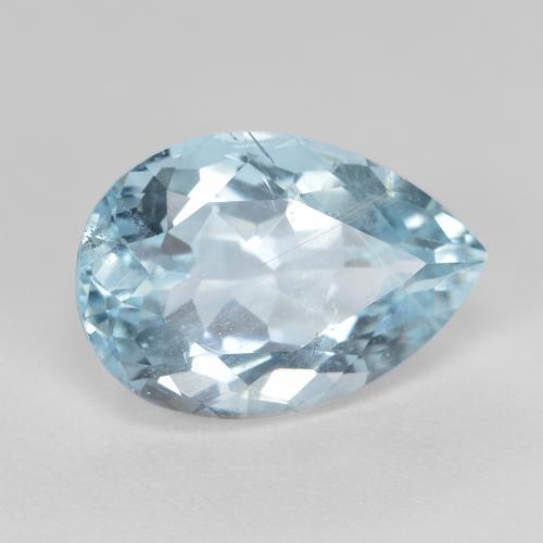 Acquamarina naturale blu da 4,84 ct, taglio a pera, VS-SI