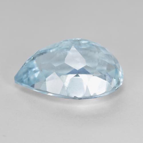 Acquamarina naturale blu da 4,84 ct, taglio a pera, VS-SI