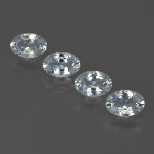 Acquamarina naturale bianco da 1,72 ct, taglio ovale, VVS-VS