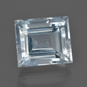 Acquamarina naturale blu da 9,72 ct, baguette, VVS-VS