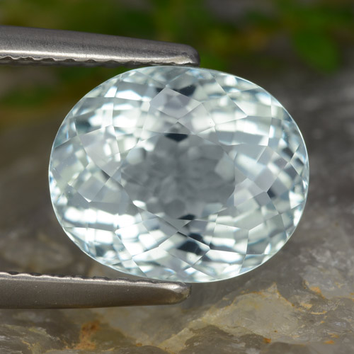 Acquamarina naturale blu da 4,23 ct, taglio ovale, VVS