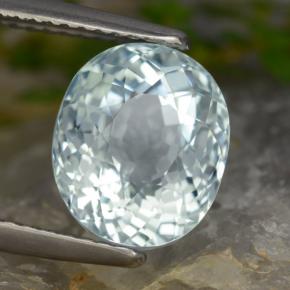 Acquamarina naturale blu da 4,23 ct, taglio ovale, VVS