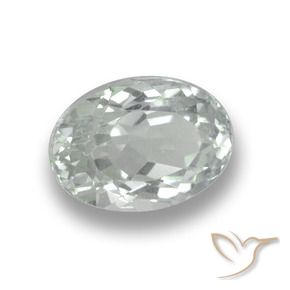 Acquamarina Bianco verdastro molto chiaro naturale da 2.13 ct, Taglio ovale, VS