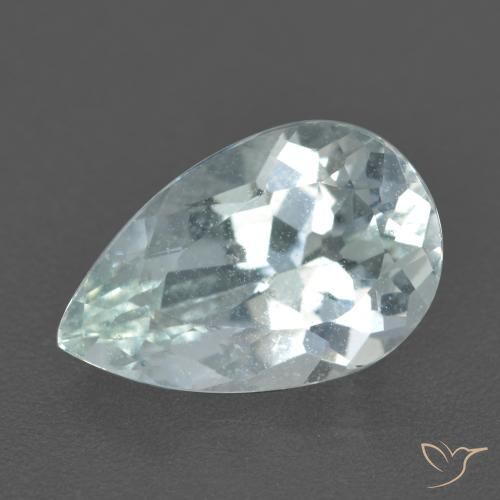2.36ct Naturale Azzurro-Verde Acquamarina, Forma a pera, VS