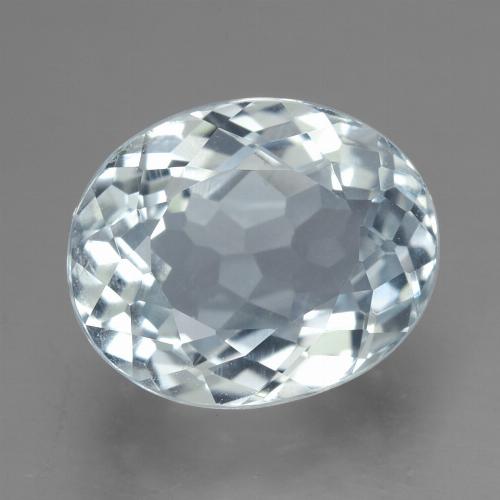 Acquamarina naturale bianco da 2,88 ct, taglio ovale, VVS-VS