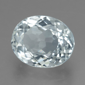 Acquamarina naturale bianco da 2,88 ct, taglio ovale, VVS-VS