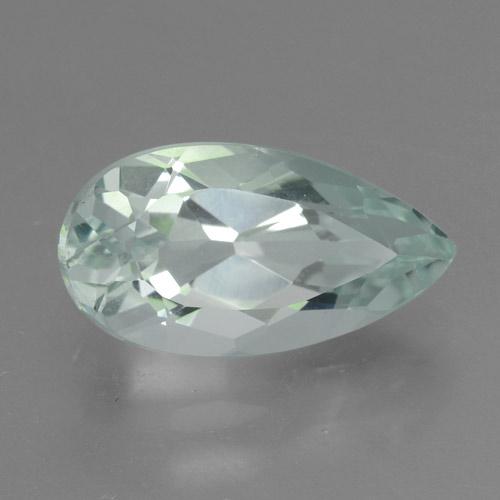 Acquamarina naturale bianco da 2,75 ct, taglio a pera, VVS