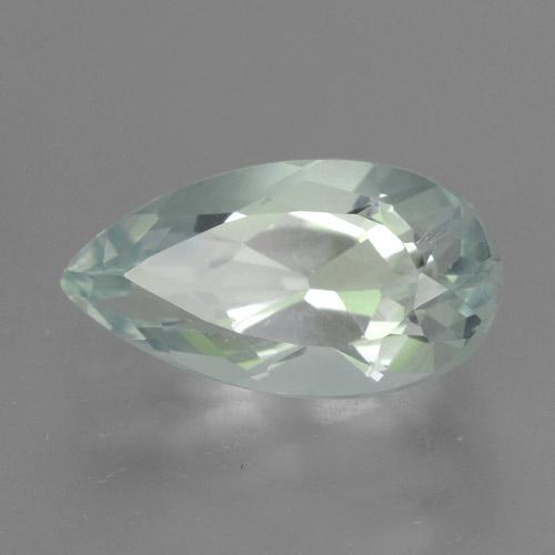 Acquamarina naturale bianco da 2,75 ct, taglio a pera, VVS