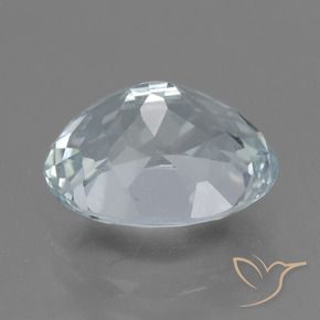 Acquamarina naturale bianco da 2,53 ct, taglio ovale, VVS-VS