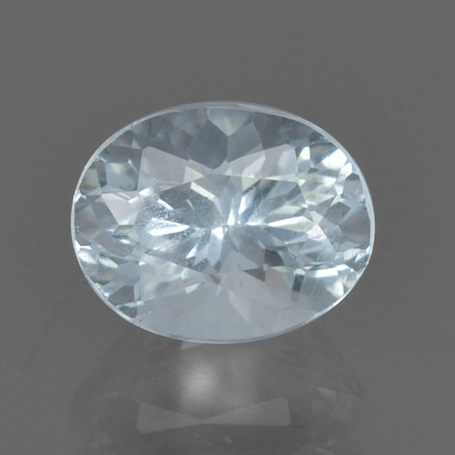 Acquamarina naturale bianco da 0,90 ct, taglio ovale, VS